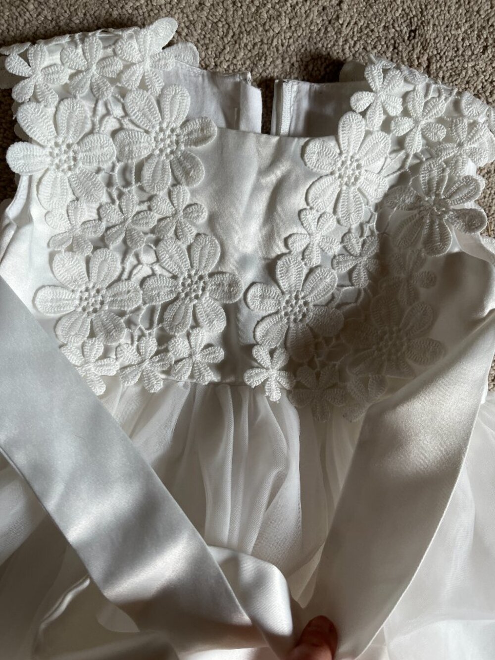 White Lace Tulle Dress  (Size 2T - worn once) - Picture 5 of 7